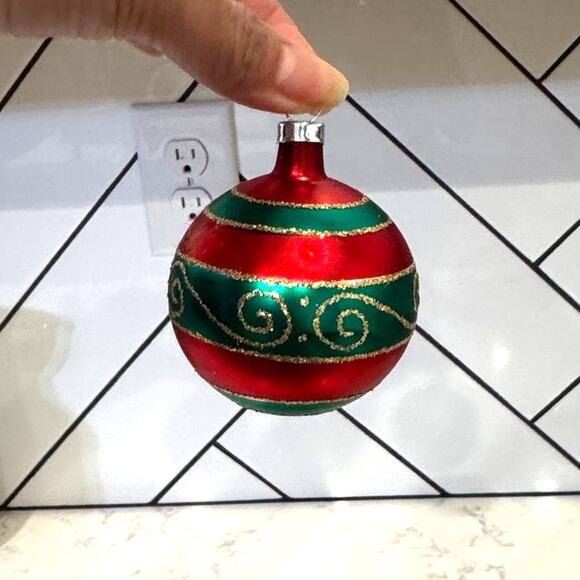 Vintage mercury glass hand blown Christmas ornaments x6 mid century - Picture 7 of 14